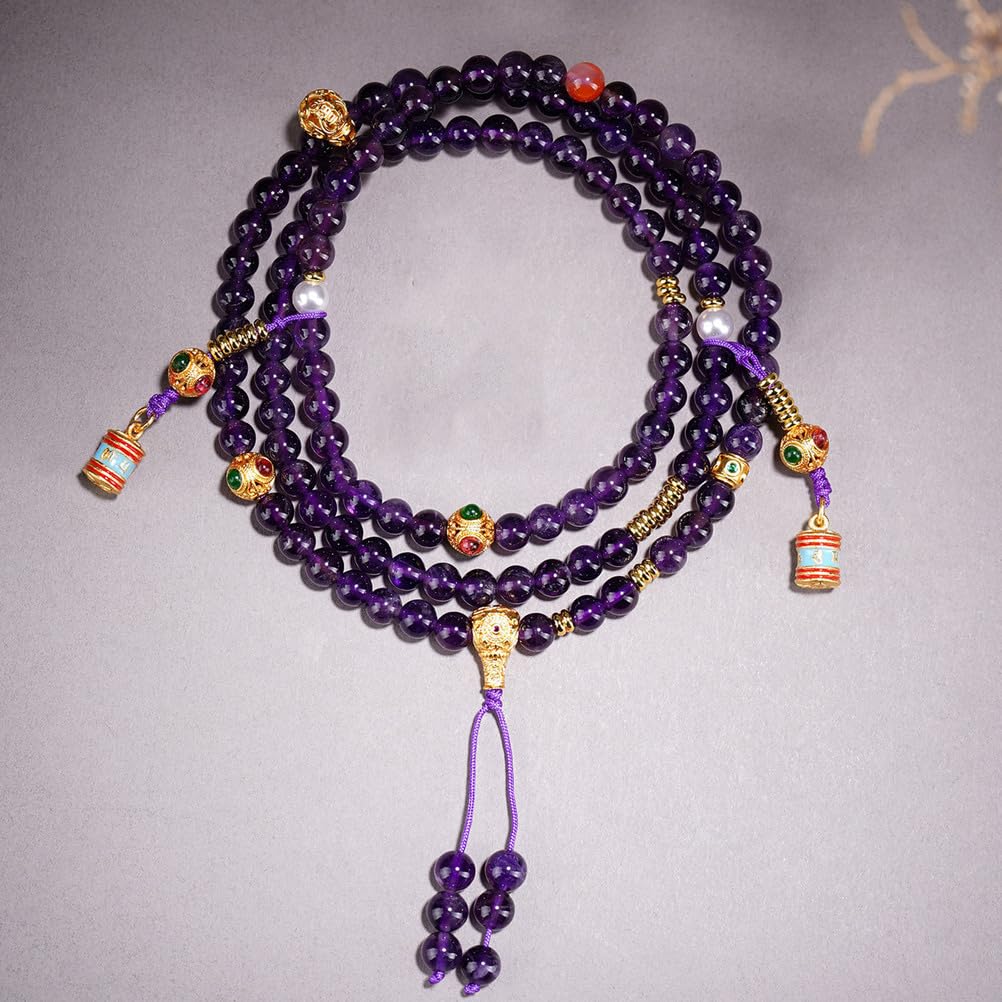 Wandelbare Amethyst-Halskette und Armband – 2-in-1-Schmuck aus natürlichem violettem Kristall mit Verstellbarer Länge für Damen und Herren