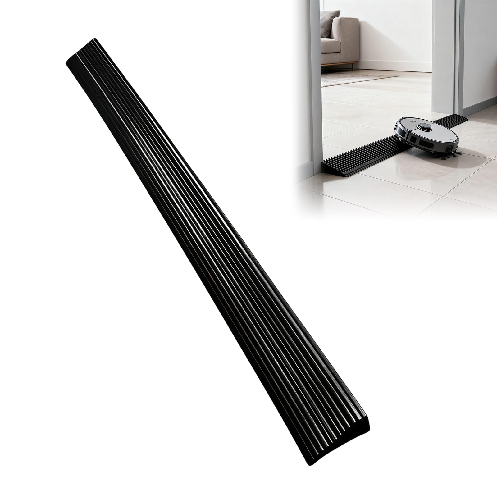 Threshold Ramps for Doorways, Wheelchair Ramp 16mm Height Cuttable Mobility Scooter Ramps 100cm Wide Solid Rubber Door Ramp Non Slip Threshold Ramps for Steps Driveways Bathroom