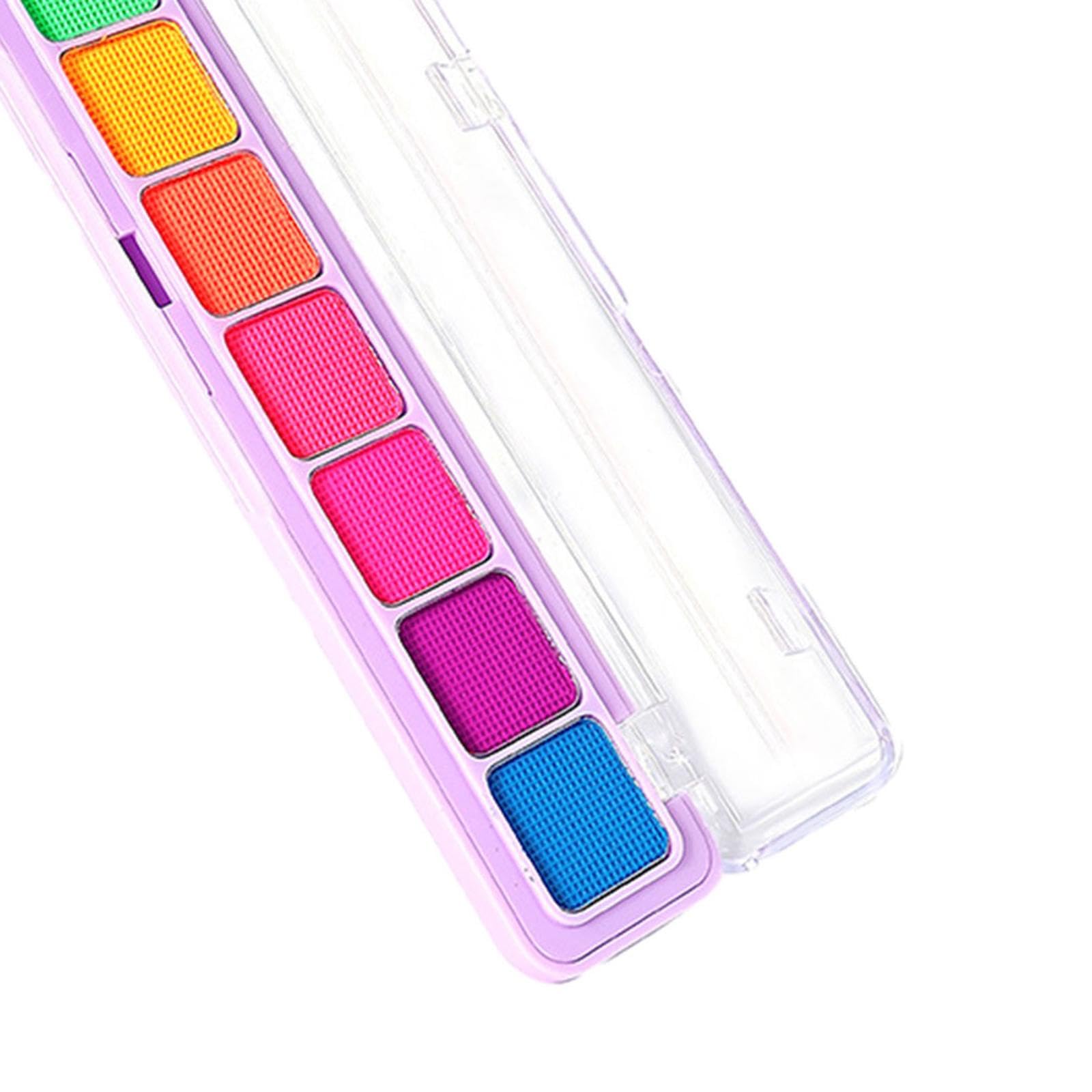 Face Body Paint Eyeshadow Luminous Water Activated 9 Colors Body Painting Palette Face Painting Makeup Kit for Art Costumes Kids