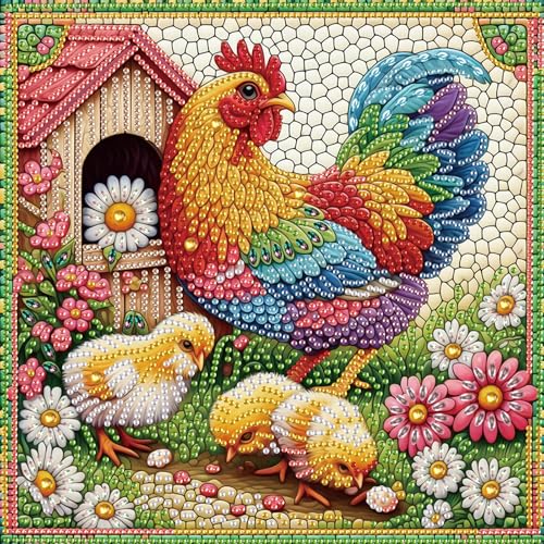 Tontut Diamond Art Painting Kit, Chick, Adult 5D DIY Diamond Art Set for Gift Wall Decoration, Suitable for Office, or Home Wall Decoration
