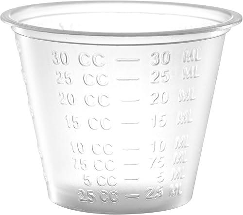 Miniatura 7 de (100 unidades de 1 onza) vasos medicinales desechables con marcas de medidas en relieve, para medicamentos líquidos y secos, por Care Plus