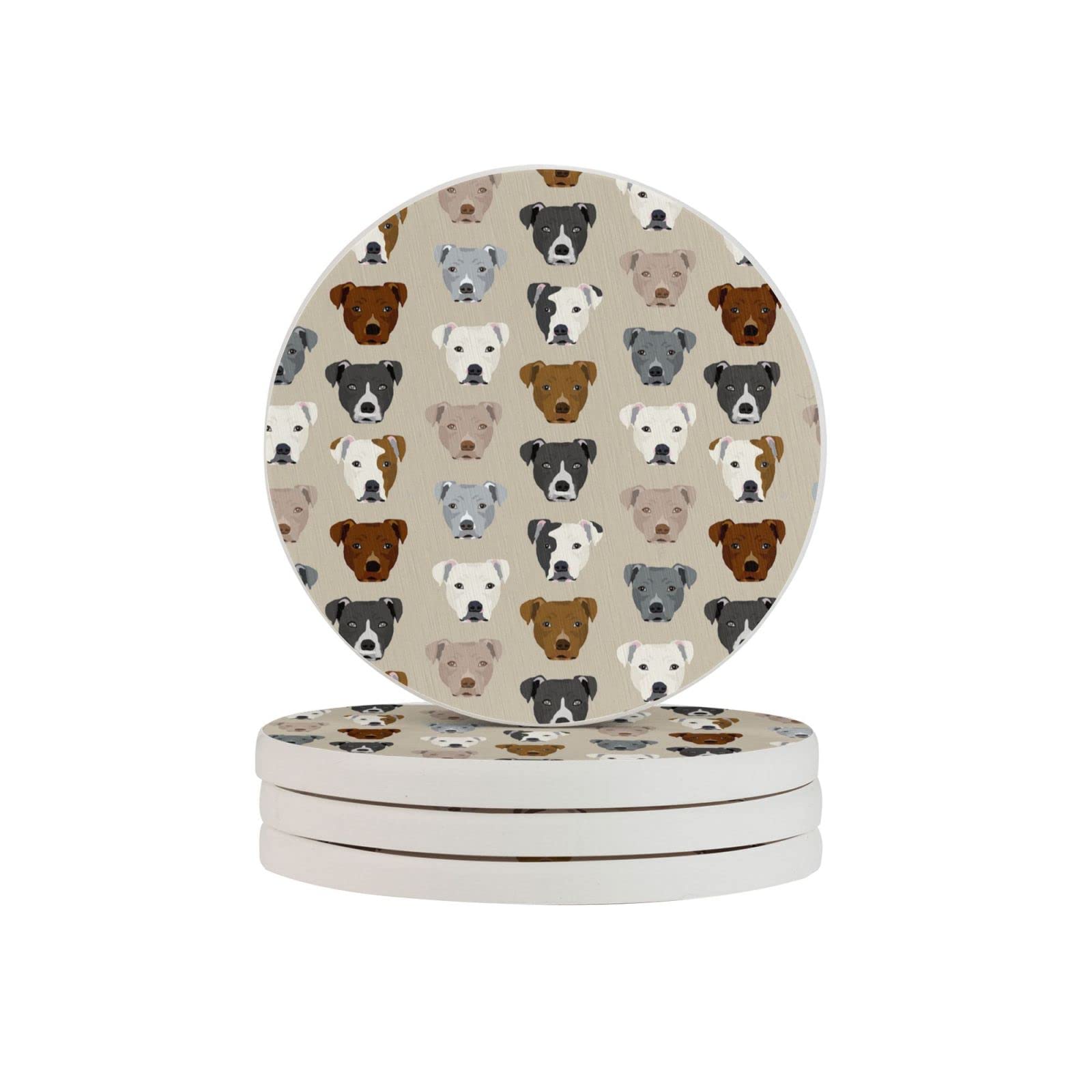 Pitbull Four Pieces Drink Coaster for Tabletop Protection Place Mats for Home Decor