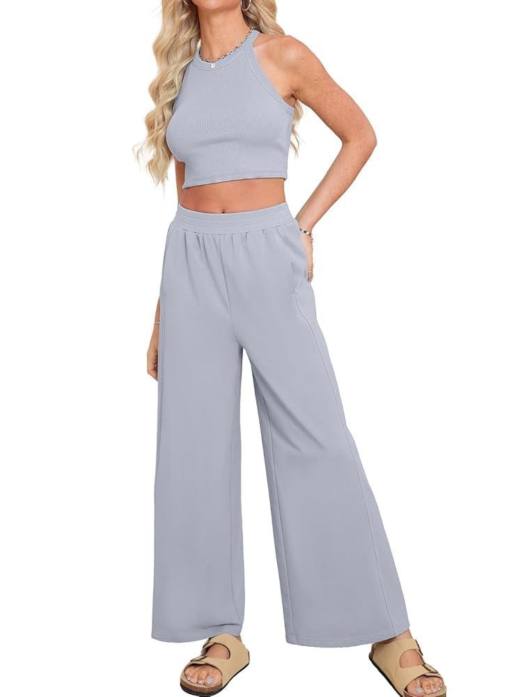 パンツ glamb Easy cropped hem tack pants L Amazon.com: Glamaker Women's Casual 2 Piece Summer Lounge