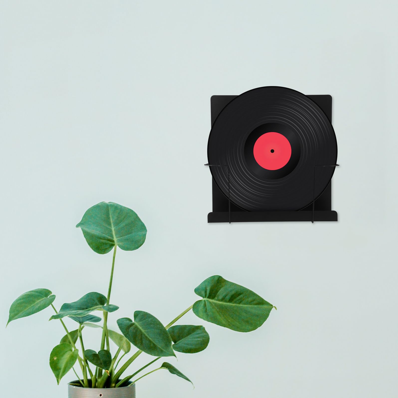 DOITOOL Scaffale da Parete in Metallo Nero per Vinili, Minimalista ed Elegante, Salvaspazio e Organizzazione Estetica per Casa Contemporanea
