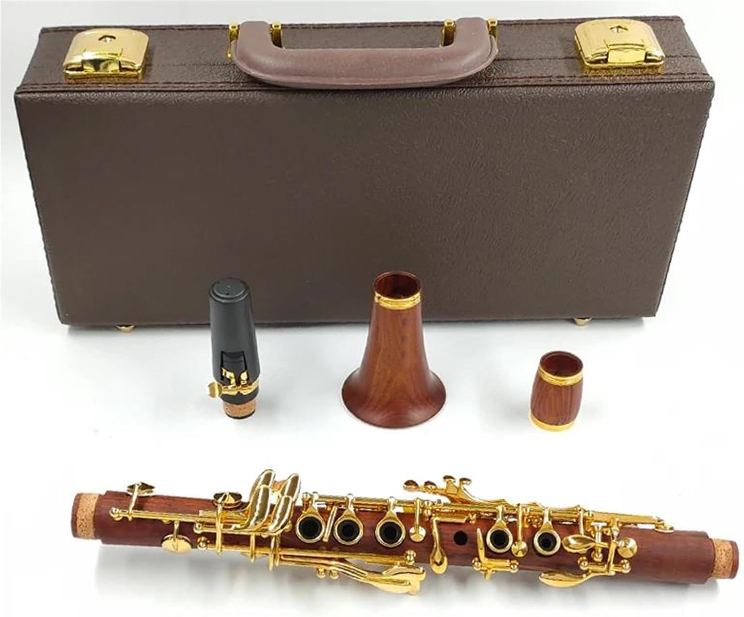 Clarinet Musical Instruments Eb Key Clarinet Rosewood Clarinet Beautiful Sound Quality Professional Woodwind Instrument Clarinet(Gold plated key)