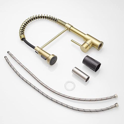 Miniatura 9 de Grifos de cocina con aspersor extraíble y asistencia inteligente táctil para lavaplatos, de acero inoxidable y níquel cepillado