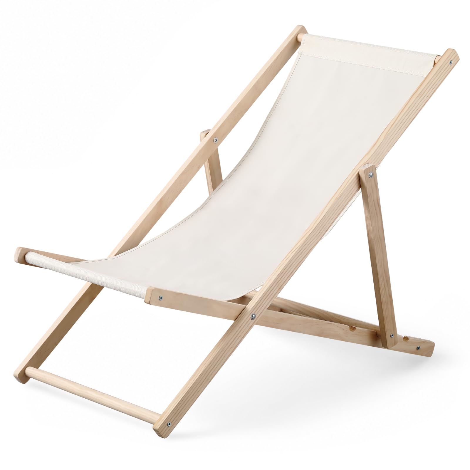 Photo 1 of AceOrbit Folding Sling Beach Chair - Cream White
