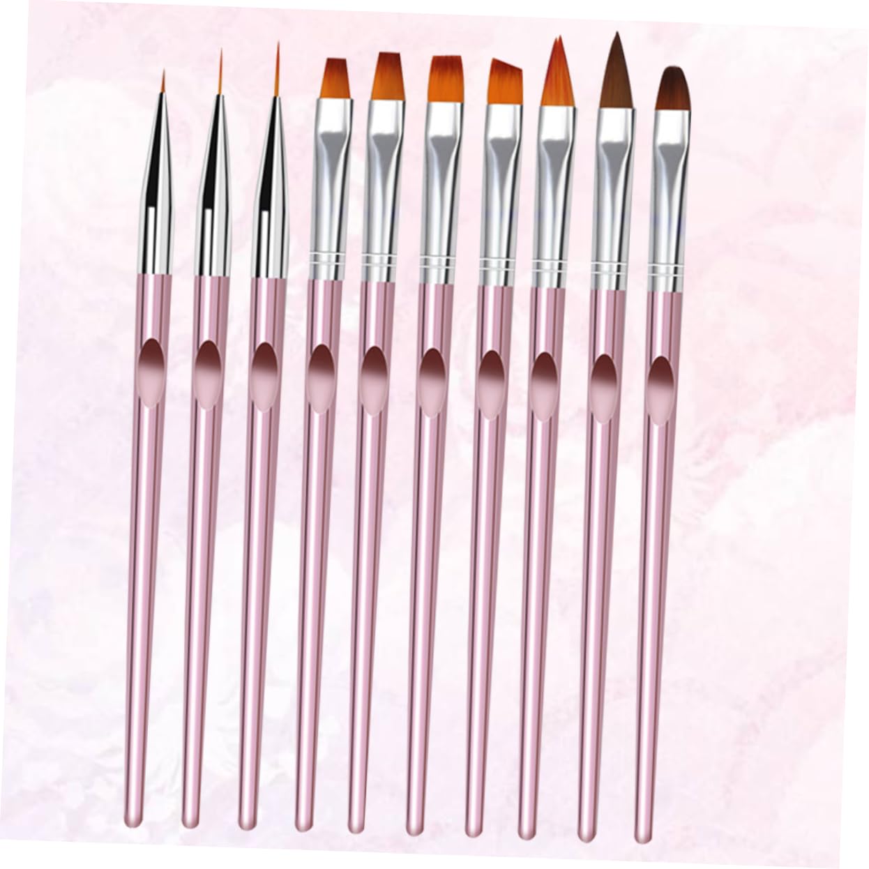 Healeved 30pezzi Pennelli Per Nail Art Cristallo Di Pennelli Per Pittura Unghie Rosa Strumenti Per Manicure e Decorazione Unghie Per Uso Professionale e Domestico