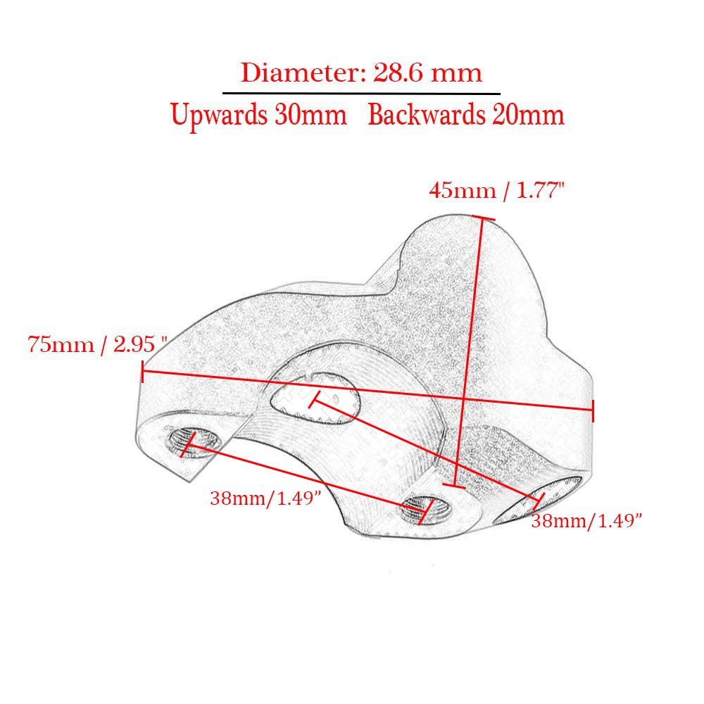 Pour 2019 2020 2021 2022 2023 K T M 890 Duke R 790 ADV Adventure Rehausseur de guidon 11/8" vers le haut et vers l'arrière, adaptateur de 28 mm, rehausseur de 30 mm avec décalage de 19 mm (Noir)