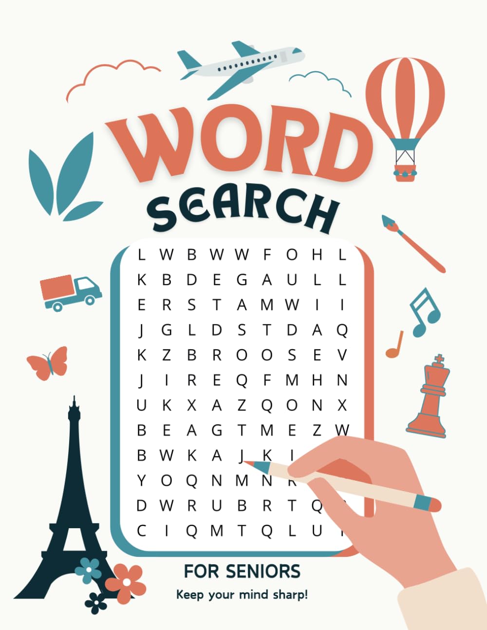 Wordsearch for Seniors: Large Print Word Search Puzzle Book for Adults & Seniors, 50 High Quality Puzzles of Various Difficulty, Perfect for Elderly with Dementia or Alzheimers