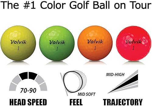 Miniatura 2 de Volvik Crystal Juego de 3 pelotas de golf de color premium, 4 docenas (48 bolas)