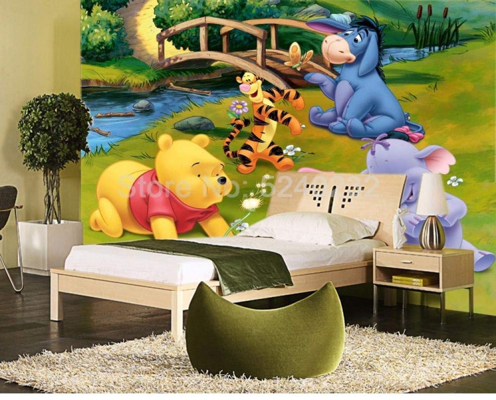 Dessin animé ours 3D WLLLO pour grand format de peinture murale et décoration de chambre