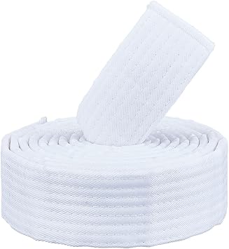 CREATCABIN White Jiu Jitsu Belts Polyester Martial Arts Belt Judo Karate TKD Aikido Uniform Ranking Belt Long Soft Universal Fit Adult Belts for Taekwondo Hapkido Sports Training Equipment 7.21ft