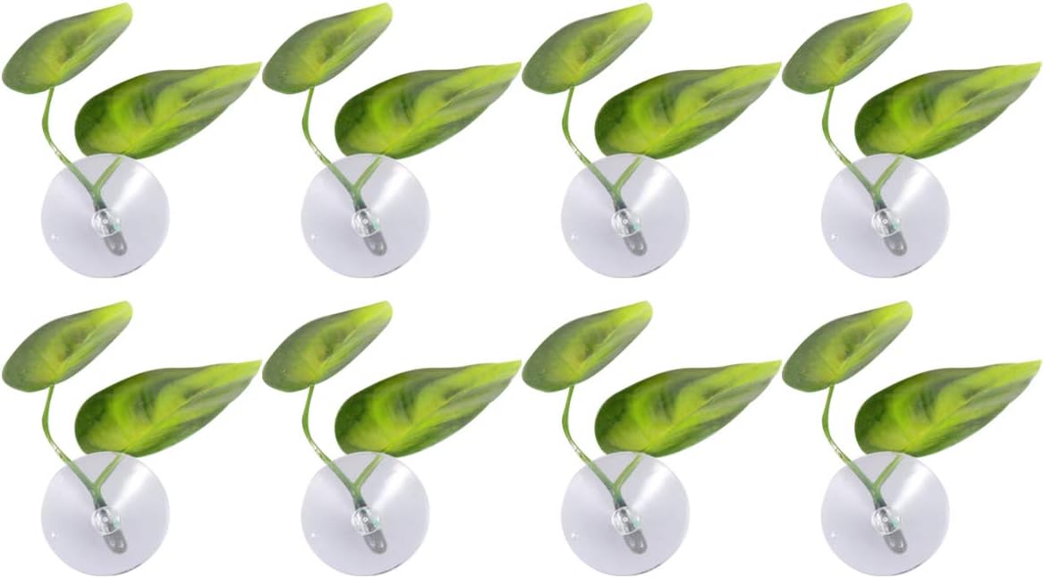 POPETPOP 8Pcs Betta Bed Leaf Hammock Betta Fish Leaf Pad Aquarium Leaves Fish Tank Ornament Landscaping Leaves With Suction Cup