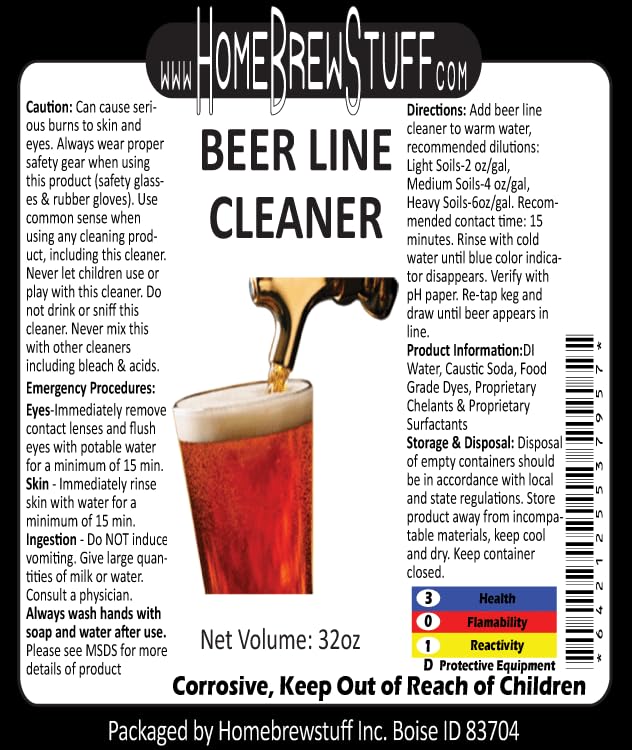 TAPCRAFT - Concentrated Draft Keg Beer Line Cleaner Solution - Commercial/Industrial Grade Beverage Line Cleaner Solution