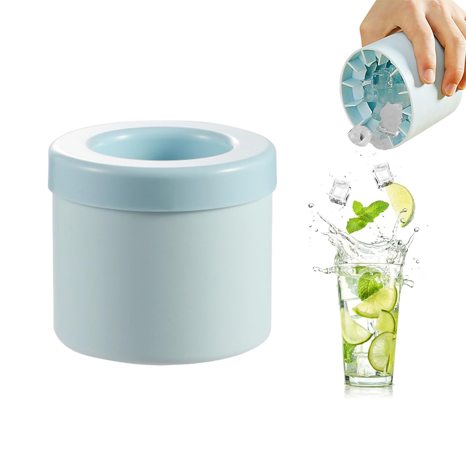 Amazon | Liroyal シリコン製氷皿 製氷機 円筒形 密閉ふた付き 1.3cm角