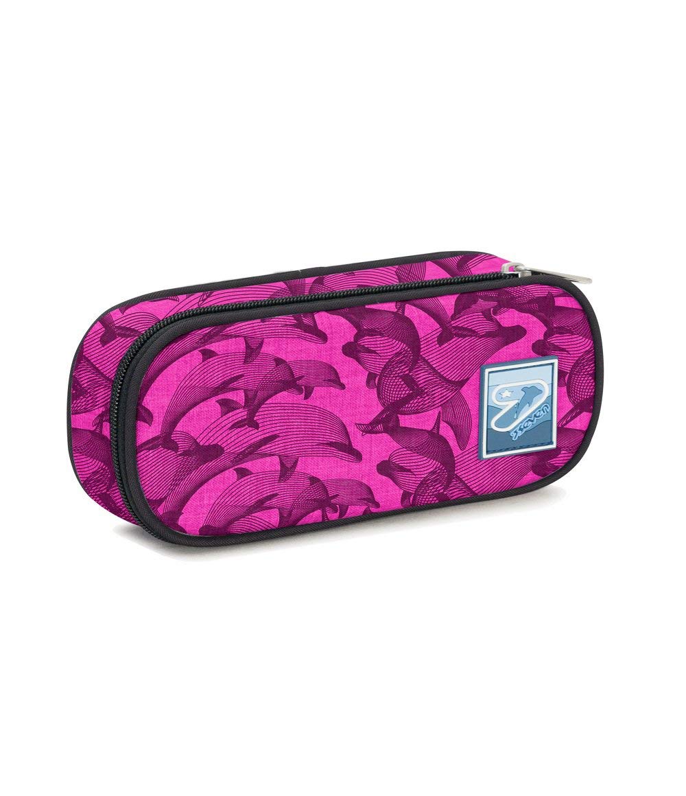 Seven Pencil case - Pen bag, multicolor, Box for Stationery, Pen Pouch for Teen Girls and Boys, Perfect for School Supplies, pink SOCIAL