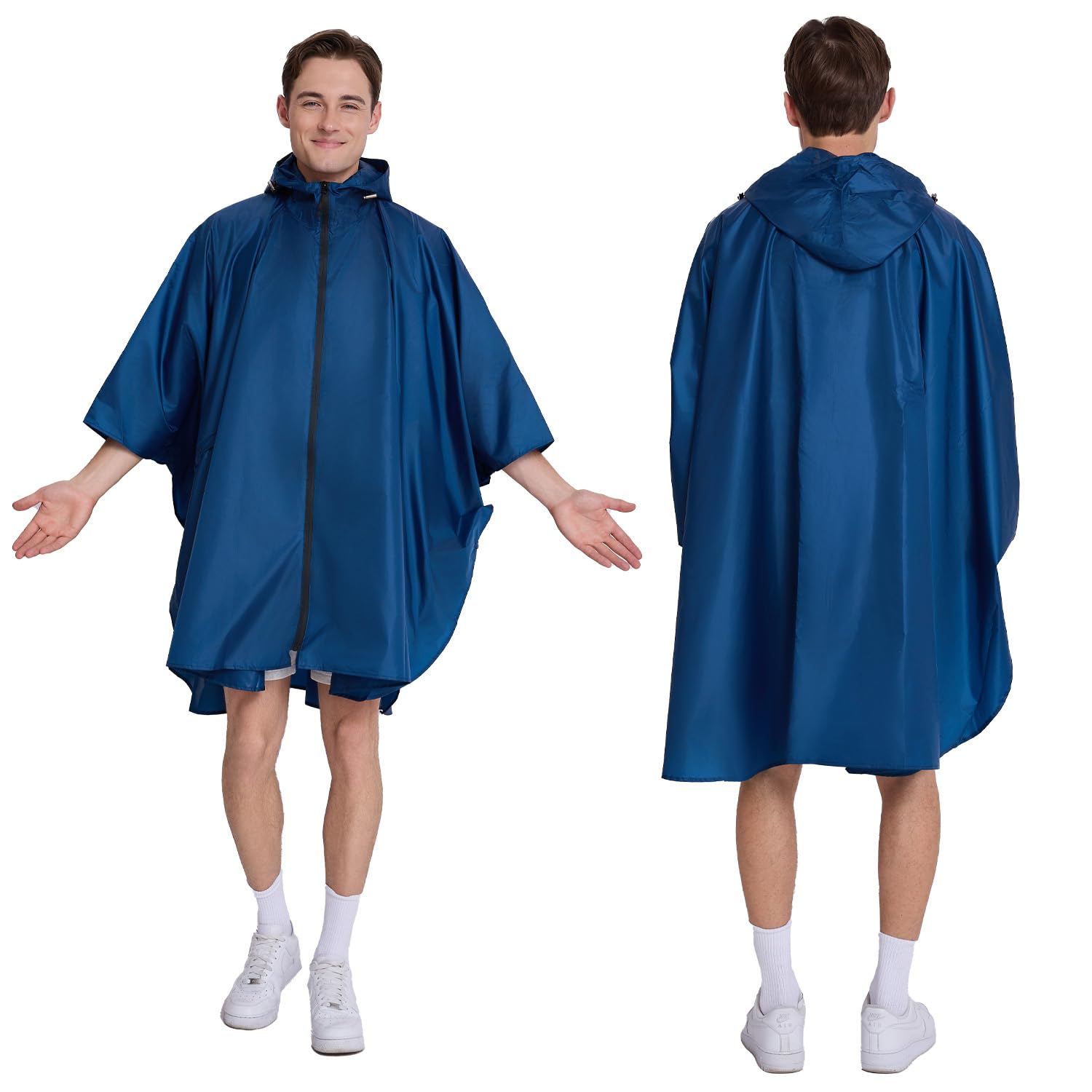 ebossy 2 Pack EVA Raincoat Waterproof Lightweight Portable Hooded Rain Poncho for Men Women (01 Yellow, 2)