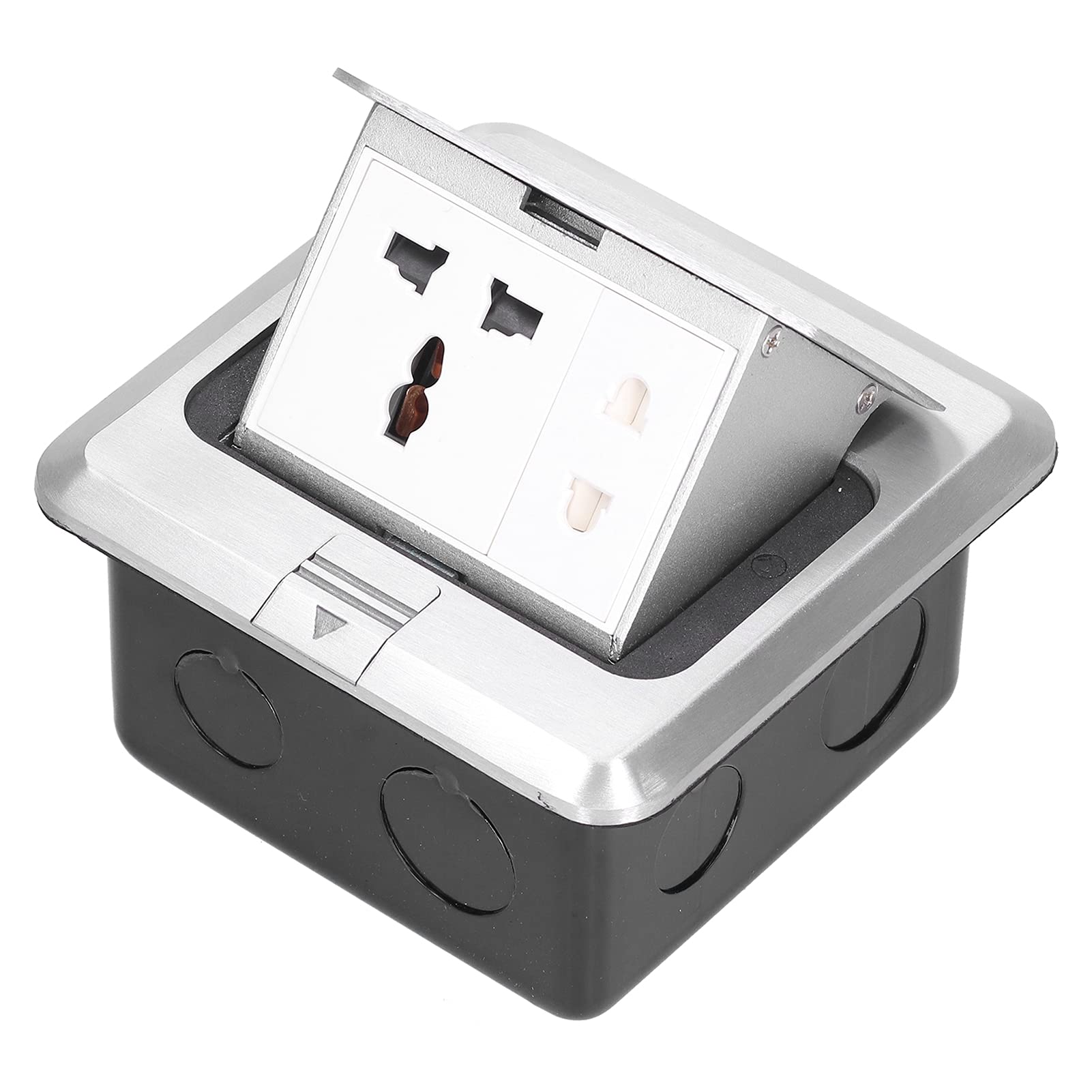 Tissting Multifunctional Floor Socket Electrical Outlet Box Assembly Ip40 Waterproof Recessed Charging Station For Kitchen Office 250V 13A