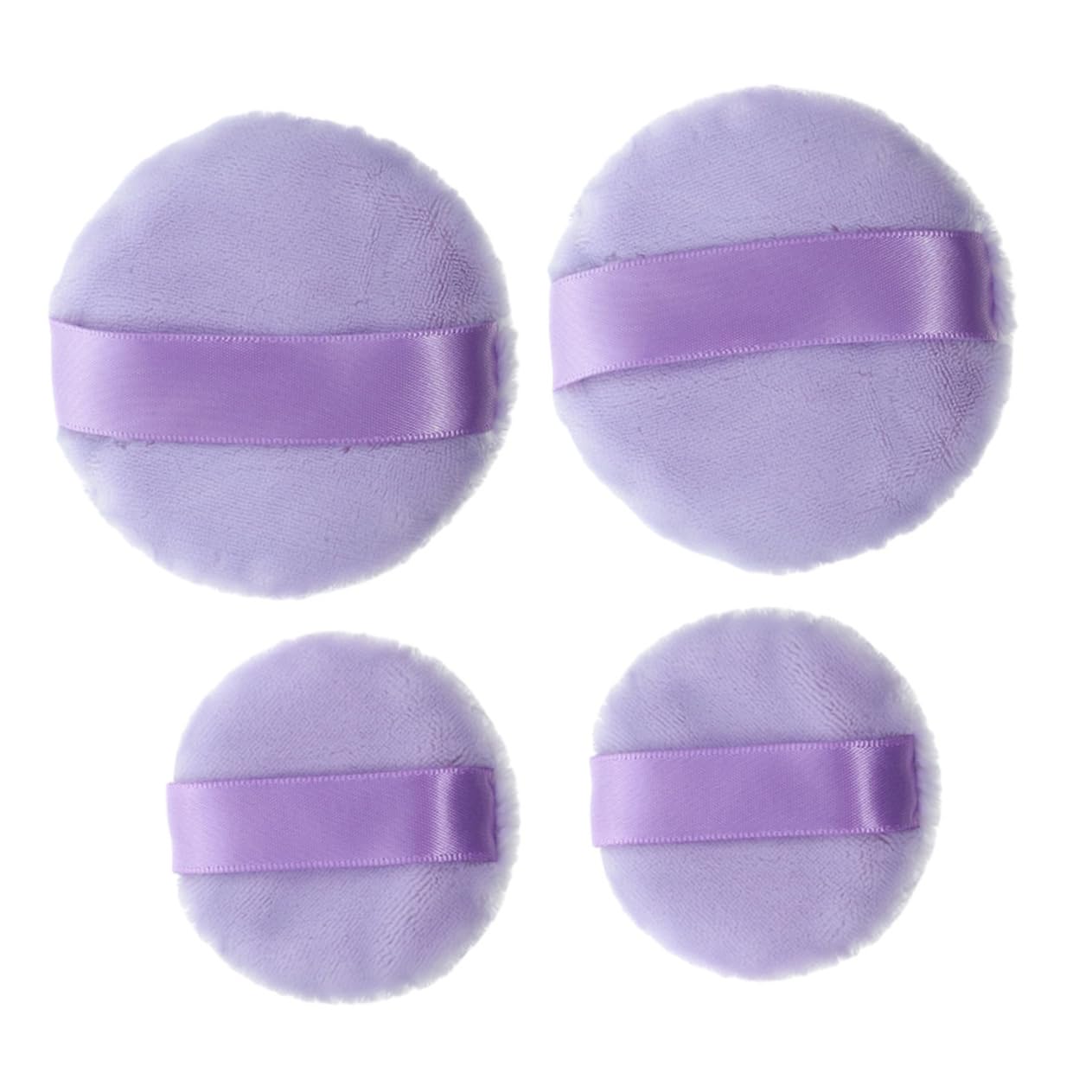 HAPINARY 4pcs Small Powder for Face Velvet Makeup Pads Soft Bristles Ideal for Foundation Loose Powder Applicator