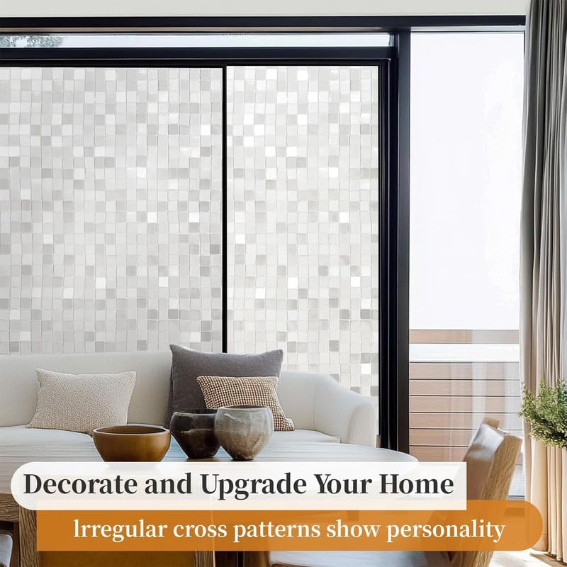 Image of 3D Decorative Glass Film Window Film for Glass Film for Windows Privacy - S Mosaic |16 X 84 Inchs