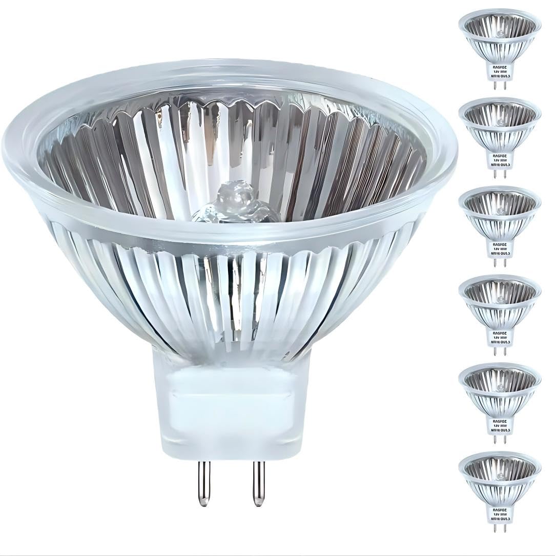 RAGFOZ MR16 Halogen Leuchtmittel, dimmbar, 2800K Warmweiß, Halogen Reflektor Lampe für Einbauleuchten, Spotbeleuchtung, Kerzenwärmerlamp