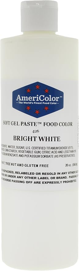 Amazon.com: Food Coloring AmeriColor - Bright White Soft Gel Paste, 20 ...