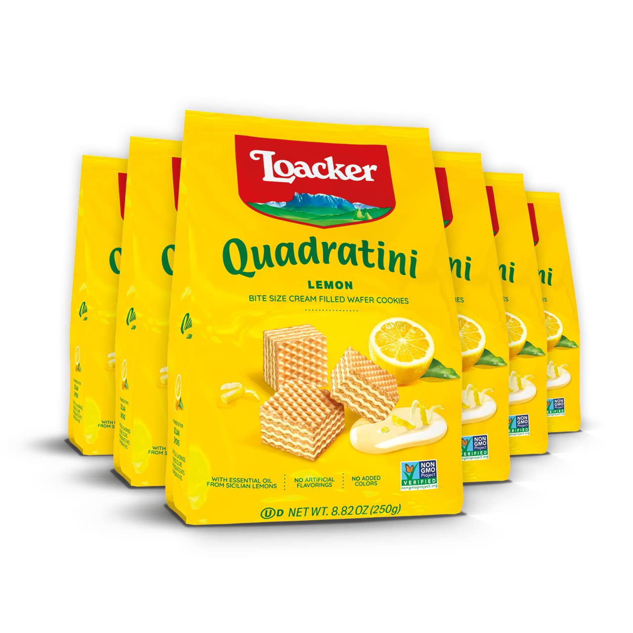 Loacker Quadratini Lemon Wafer Cookies LARGE Premium