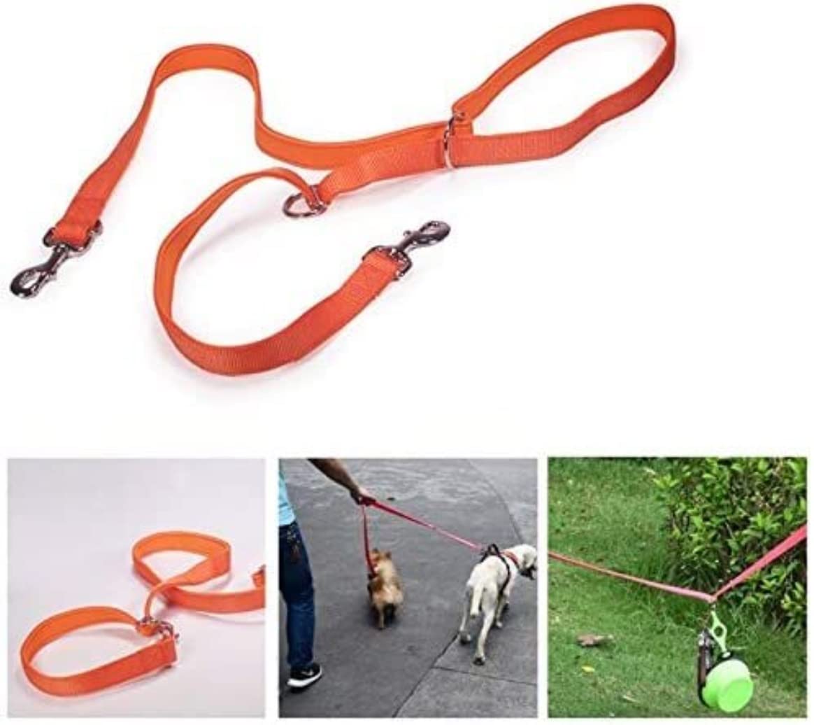 Morbido Guinzaglio Per Cani Guinzaglio Per Cani Imbottito In Tessuto Da Immersione Doppia Testa Due Guinzagli Per Collare A Catena P Cane Lungo E Corto Regolabile Antiscivolo Flexi(Black,1.5 * 2m)