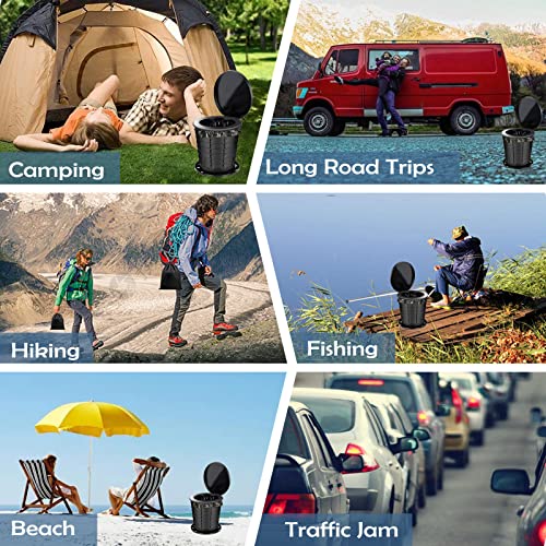 Portable Toilet For Adults Camping Toilet For Travel Car Boat Collapsible Foldable Waterproof Black Outdoor Bathroom Porta Potty #TOP4