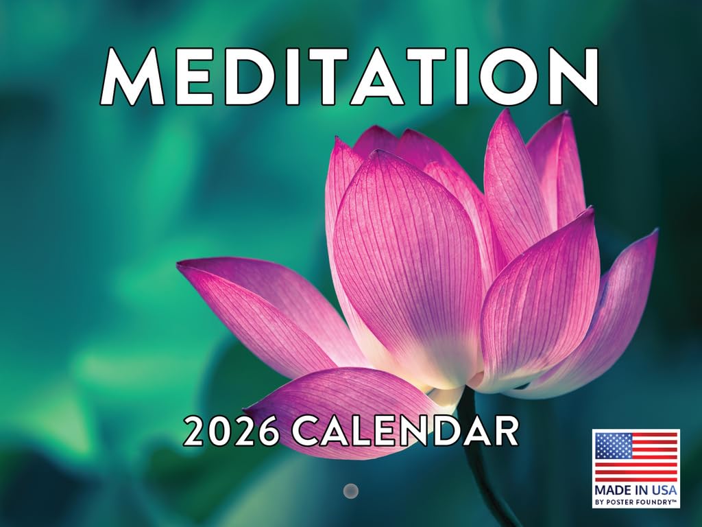 Meditation Calendar 2026 Monthly Wall Calender 12 Month | American Made In The USA