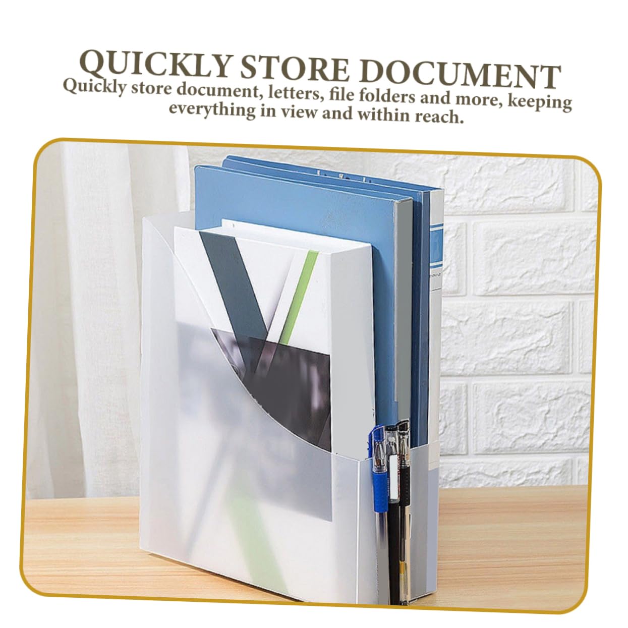 Housoutil File Folder Storage Box 5pcs Classroom Organizers Vertical Paper Organizer Office Desk Document Holder