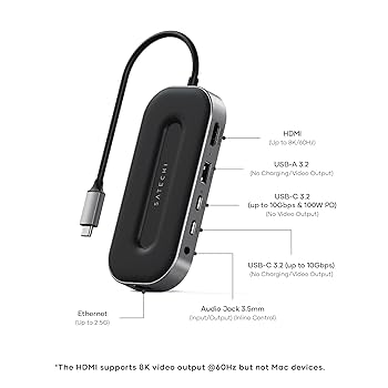 Amazon | SATECHI USB C ハブ, USB4 6 in 1 マルチポート