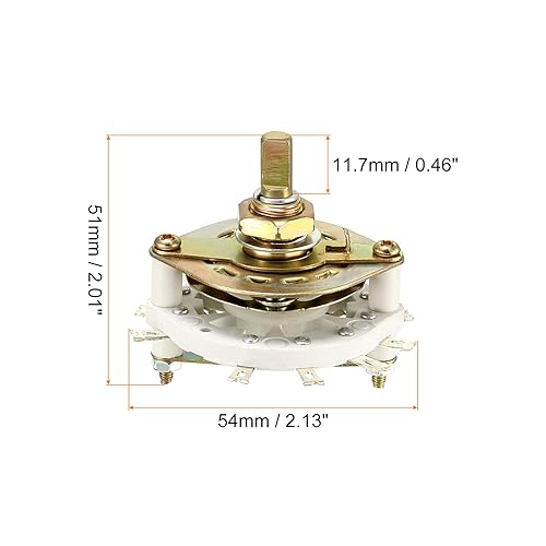 Miniatura 2 de Interruptor giratorio 2P4T 2 polos 4 posiciones, seleccionable 1 cubierta [para radio, TV, unidad de control de máquina industrial] - 1 unidad