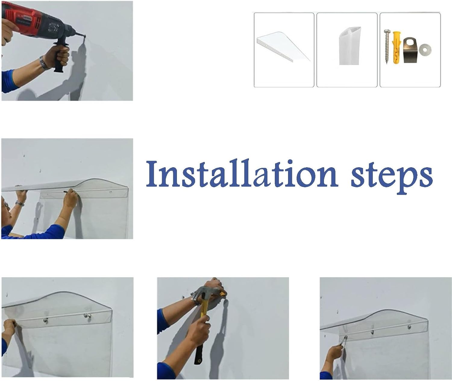 Invisible Door Window Awning,Rain Shelter Thicken Clear Cover,Window Awning Door Canopy,Entry Awning,Multiple SizePorch Awning,for Window, Porch Shade, Patio, Roof, ( Size : 50*80cm/19.6*31.4in )