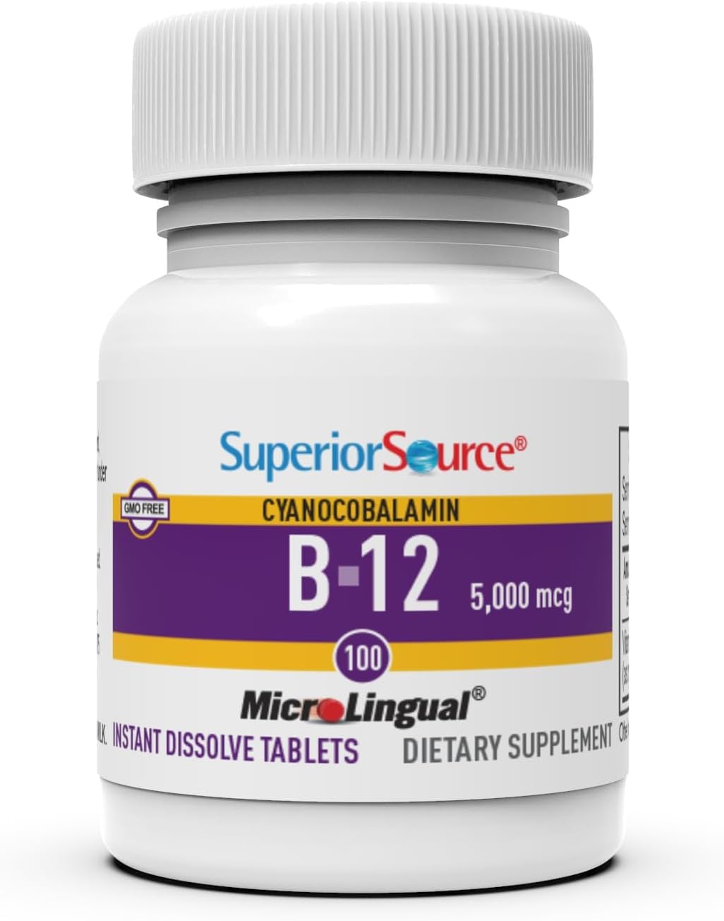 Superior Source No Shot Methylcobalamin B12 with Folic Acid Multivitamin, 60 Count (Pack of 2)