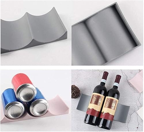 Miniatura 3 de FBITE Soporte para botellas estante de vino de plástico para encimera de botellas de vino apilado estante de almacenamiento de cocina