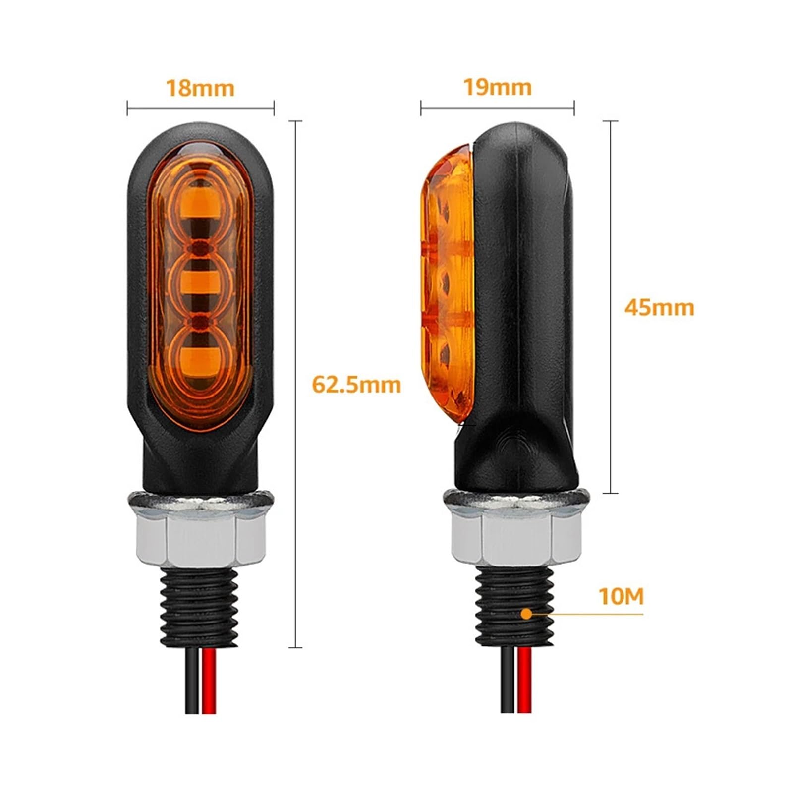 Indicatori di direzione a LED per moto 12V 10mm Indicatoris Motos