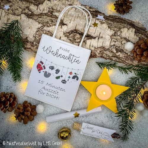 LMS GmbH 15 Minuten Weihnachten Auszeit für Dich - Geschenk in der Tüte, Geschenk, Aufmerksamkeit, Antistress (1, weiß)