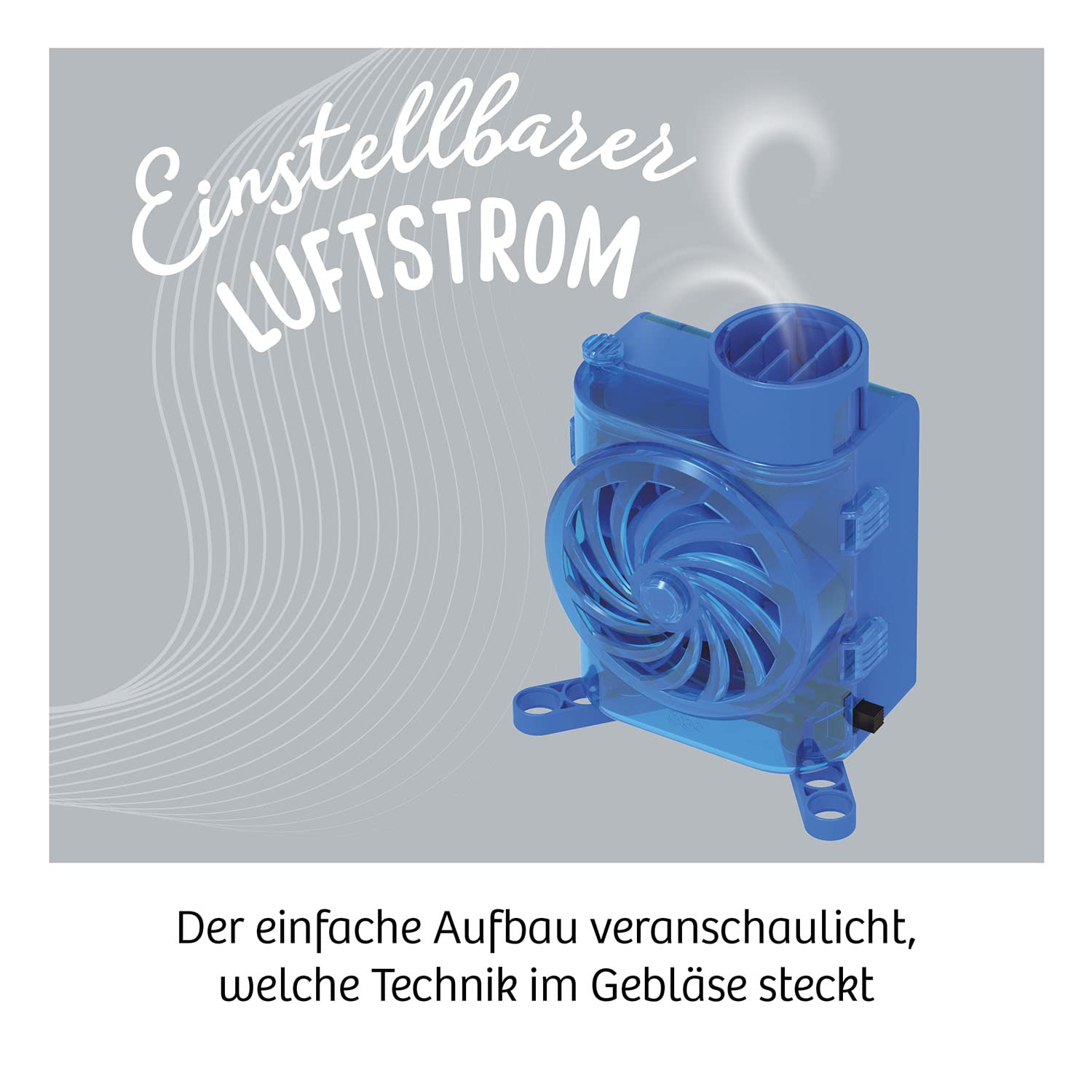 KOSMOS 620882 Air Dancer, kit per ballerini d'aria con motore soffiante e elica, divertenti tentativi di aerodinamica, scatola per esperimenti per bambini dagli 8 ai 12 anni, comprensione della