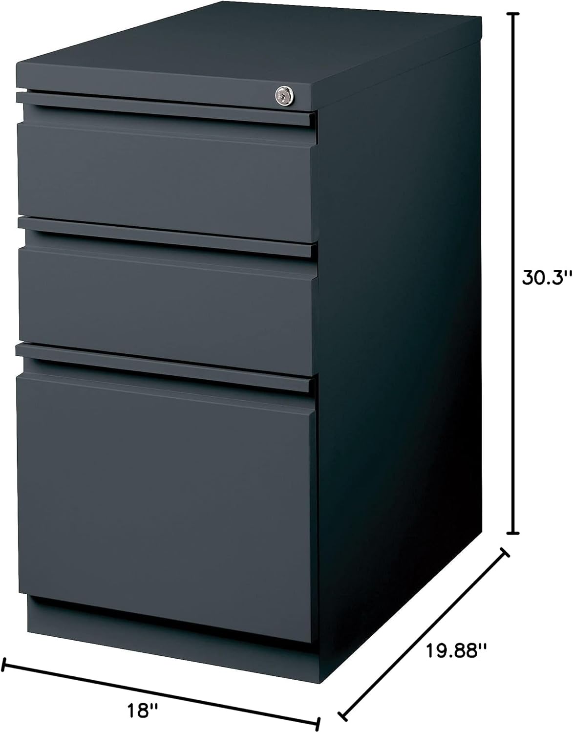Lorell BBF Mobile Pedestal File, 20-Inch, Gray