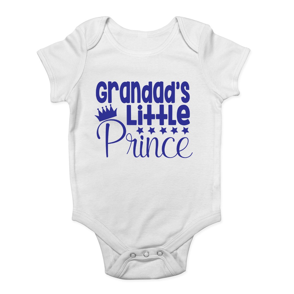 Shopagift Grandad's Little Prince Cute Blue Boys Baby Vest Bodysuit