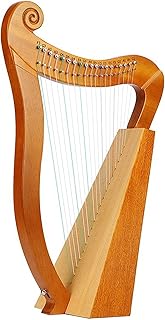 DEPILA Hand Made Lap Harp, Lyre Harp 19 Strings Solidwood Harp Guitar Mahogany Musical Instruments For Beginner,Children锛咥dult String Lyre Kid Harp With Carrying Bag,Pick And Cloth Harp