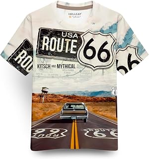 HELLCAT Trendy Front & Back Graphic Printed Cotton Blend Half Sleeve Premium Round Neck Tshirt for Boys Price In India