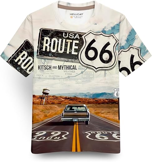 HELLCAT Trendy Front & Back Graphic Printed Cotton Blend Half Sleeve Premium Round Neck Tshirt for Boys