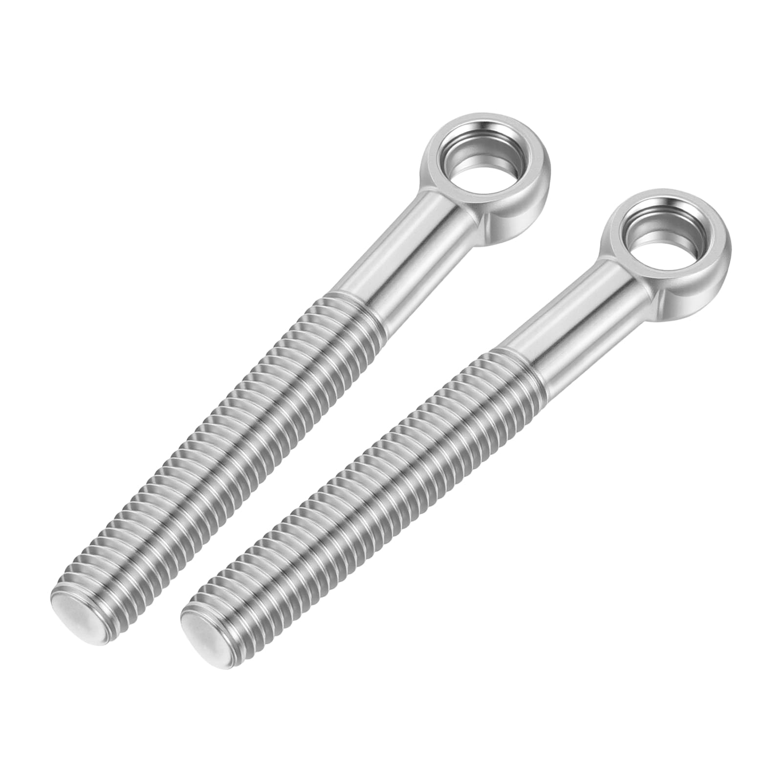 METALLIXITY Machine Shoulder Lift Eye Bolt (M12x90) 4Pcs, 304 Stainless Steel 18-8 Silver Fisheye Bolt, Rigging for Pipeline Gate Valves, Construction Steel Pipes & Home Renovation