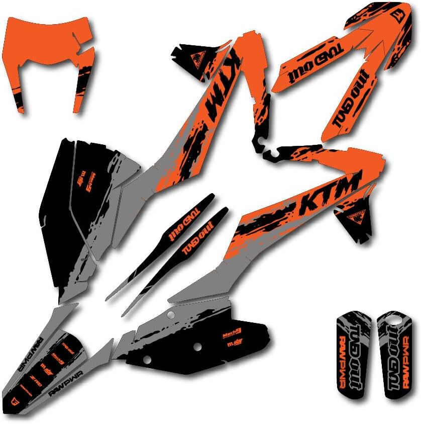 Gray & Orange Slick Racing Graphics Kit fits KTM 17-19 EXC EXCF XCW 125 150 200 250 300 450 …