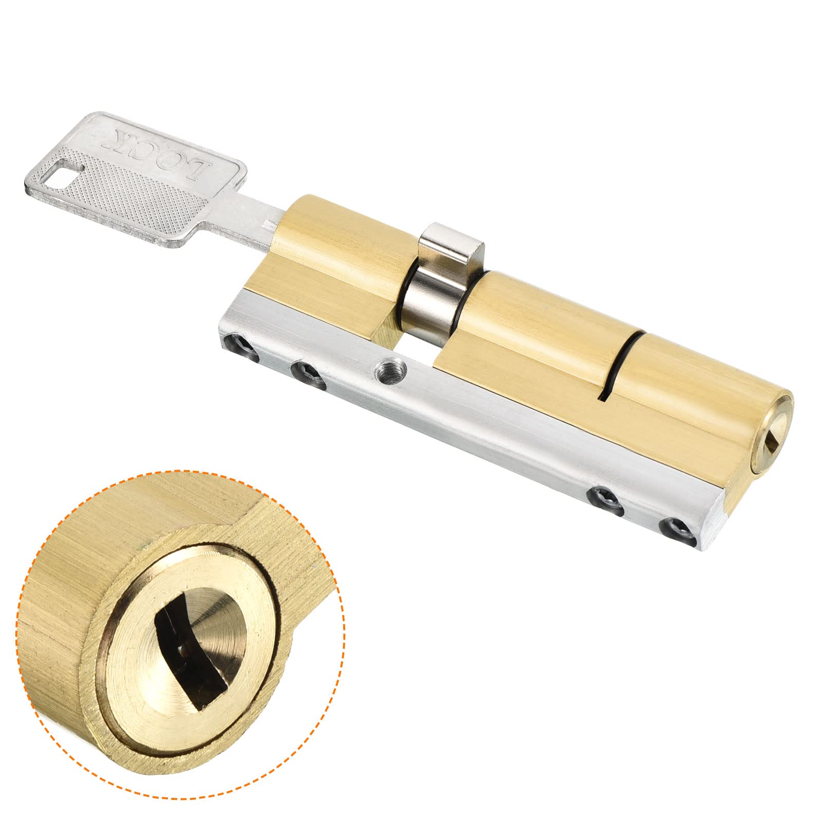PATIKIL 32.5/62.5 (95mm Totale) Europeo Doppia Serratura Cilindro, Porta Cilindro Serratura con 8 Chiavi per Legno Porte, Alluminio Porte