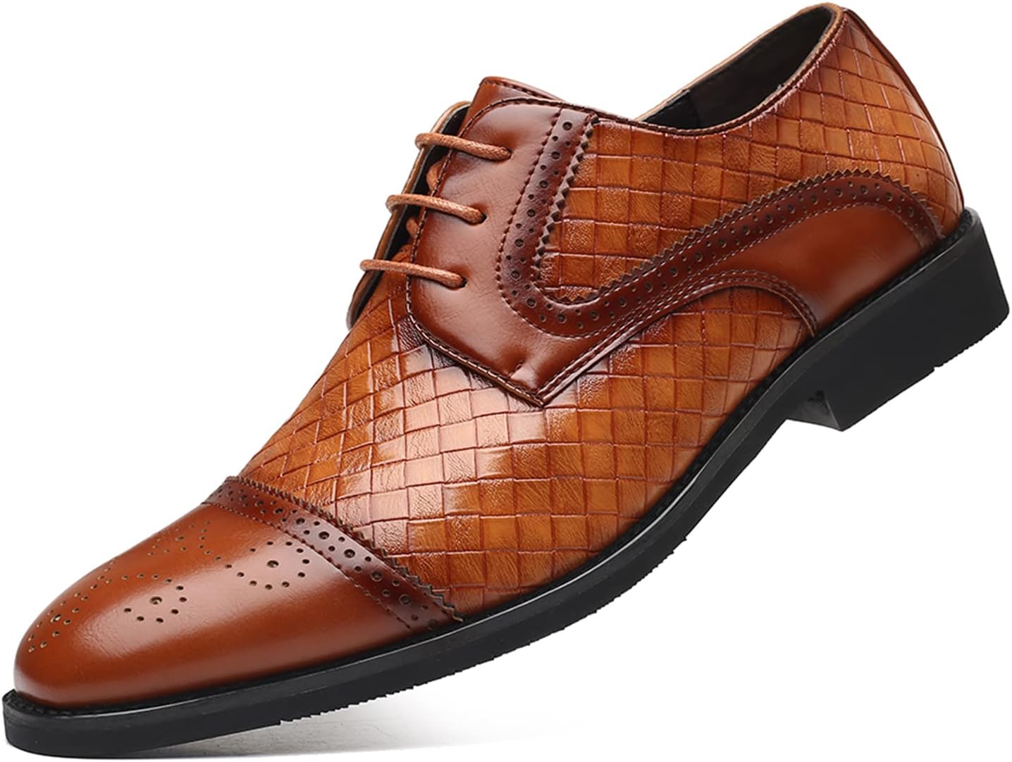 Rodawu Men’s Dress Shoes Lace-up Formal Business Shoes Brogues Derbys Oxford Shoes