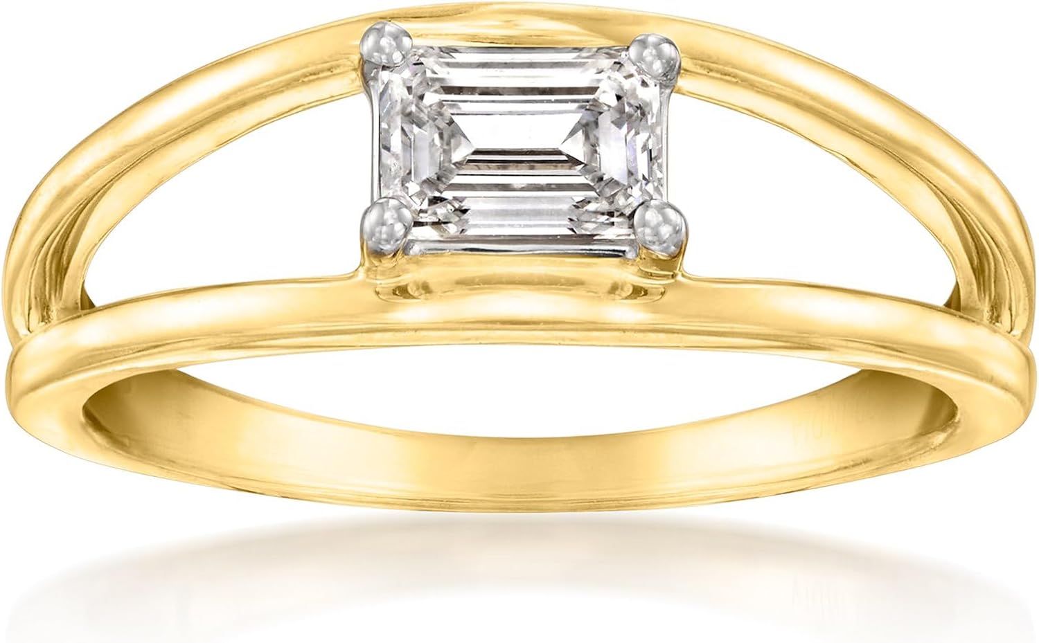 Ross-Simons 0.50 Carat Lab-Grown Diamond Split Ring in 18kt Gold Over Sterling